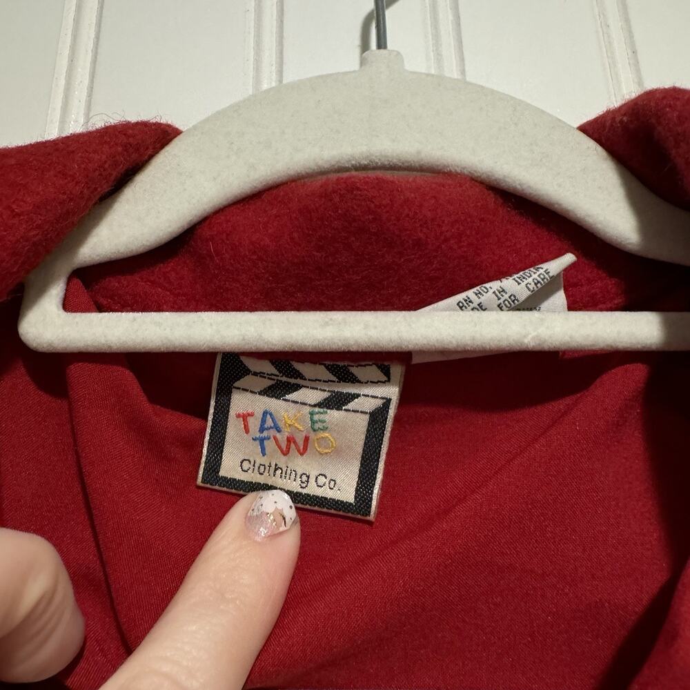 Take Two Red Wool Christmas Jacket Snowmen Size Medium - Picture 4 of 6